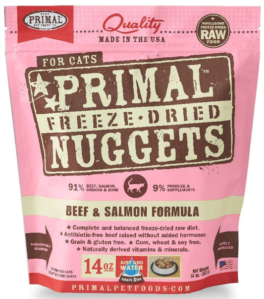 Nuggets Beef and Salmon Formula Freeze-Dried Raw Grain-Free Cat Food