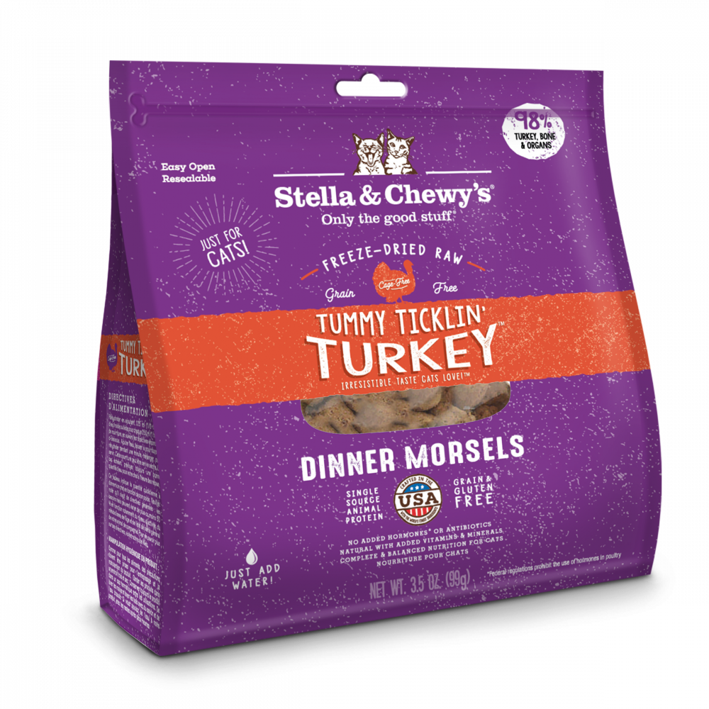 Tummy Ticklin' Turkey Dinner Morsels Grain-Free Freeze-Dried Raw Cat Food