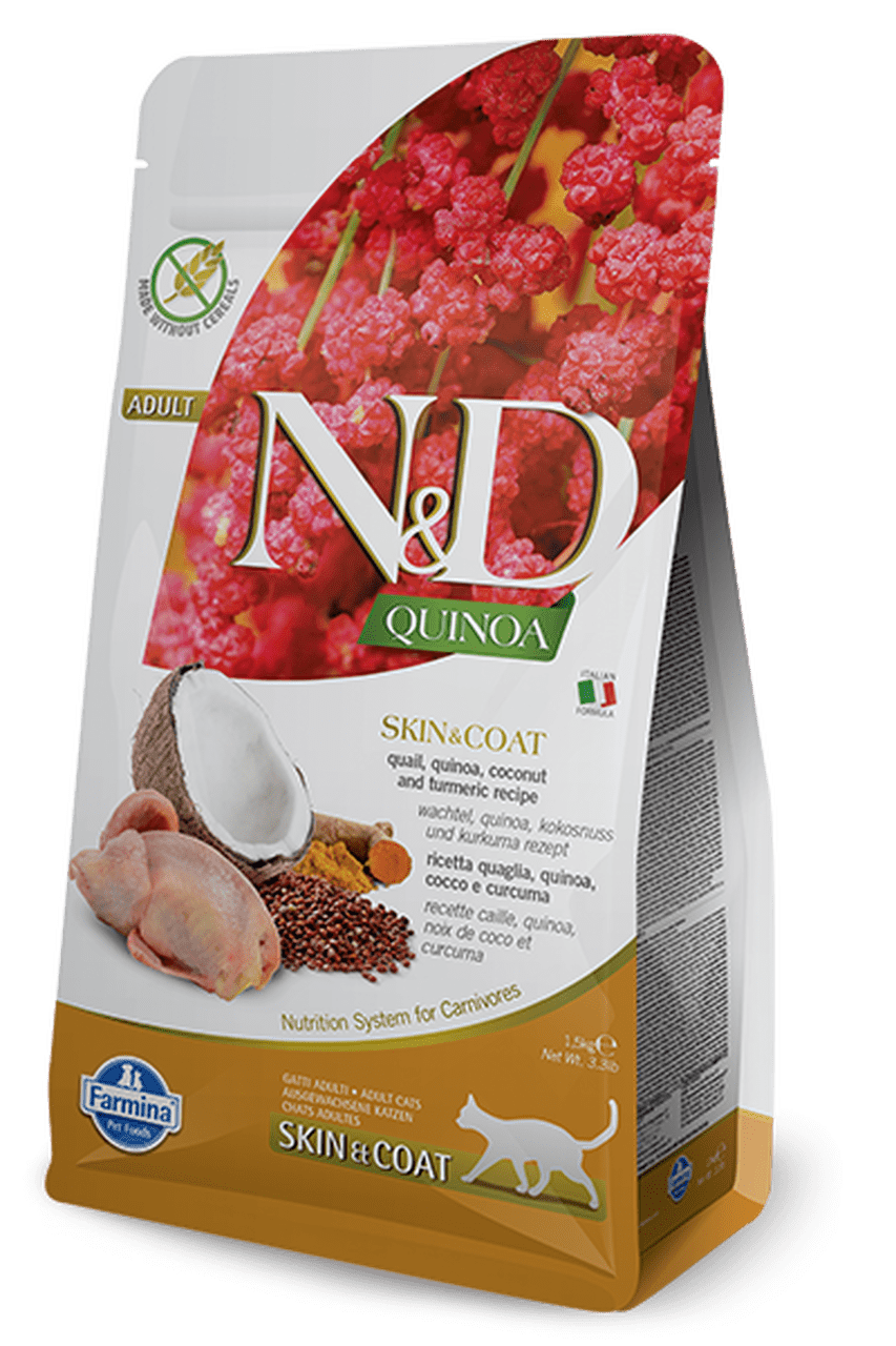 Farmina Pet Foods Feline Skin & Coat Quail Quinoa Coconut & Turmeric Formula Dry Cat Food