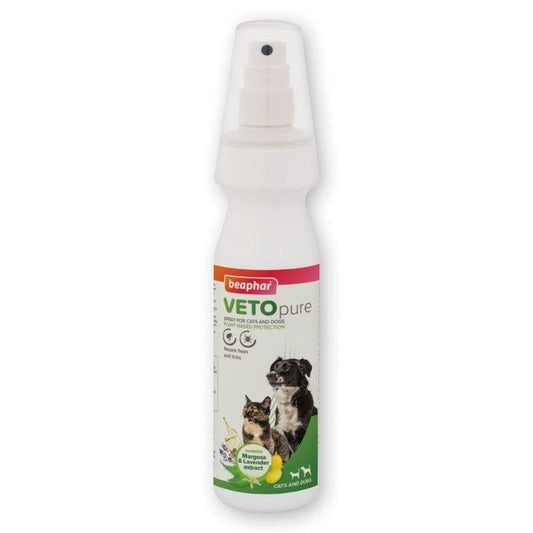 Beaphar VETOpure Plant-Based Flea Spray for Cats & Dogs 150ml - Pack of 3