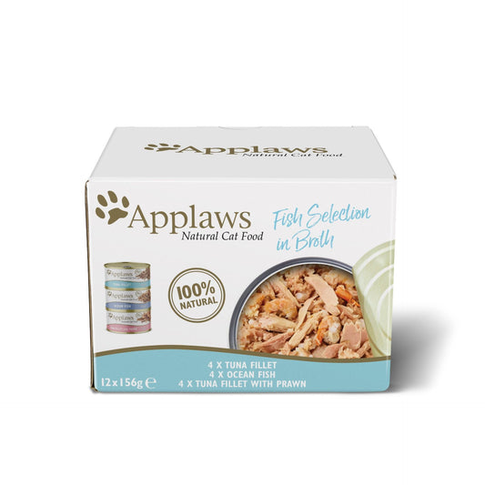 Applaws Cat Tin 12 x 156g Fish Selection in Broth