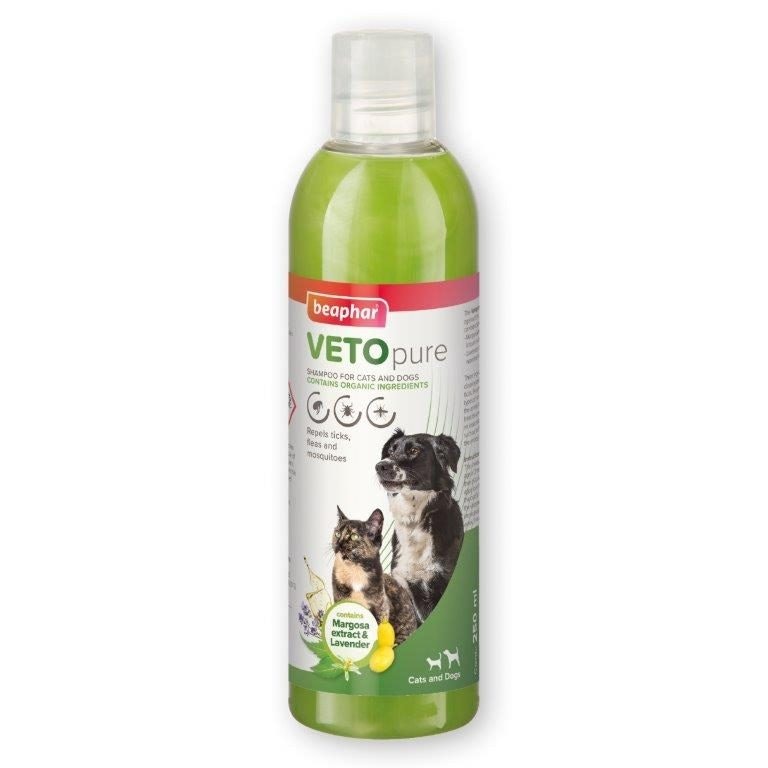 Beaphar VETOpure Plant-based Protection Flea Shampoo for Cats & Dogs 250ml - Pack of 6
