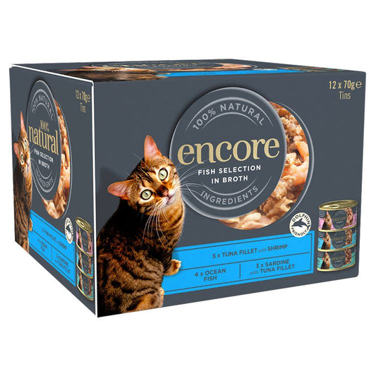 Encore Adult Wet Cat Food - Fish Selection in Broth