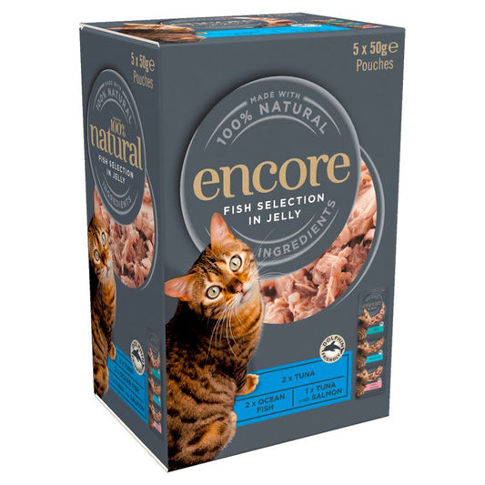 Encore Adult Wet Cat Food in Pouches - Fish Selection in Jelly