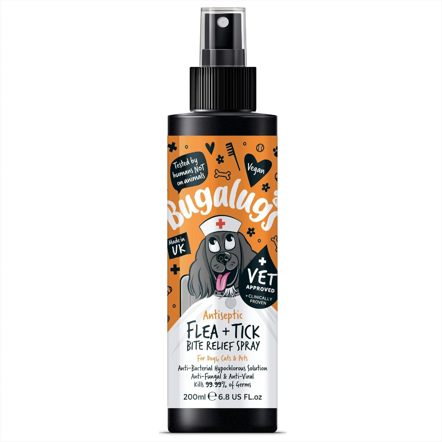 Bugalugs Antiseptic Flea & Tick Bite Relief 200ml - Pack of 6